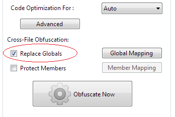 Replace Globals setting in the GUI